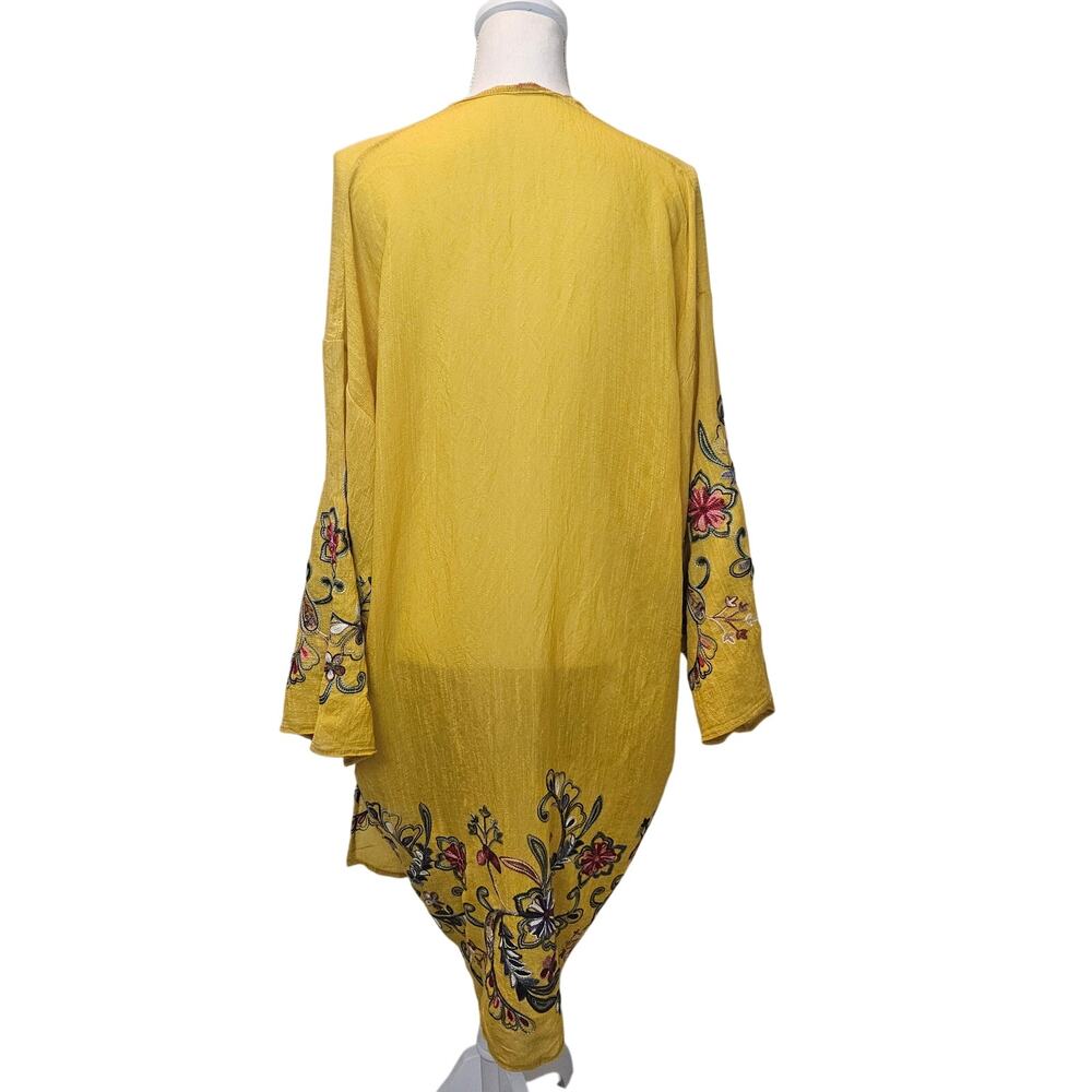 Three Bird Nest Yellow Floral Embroidered Tank Top - Picture 3 of 7